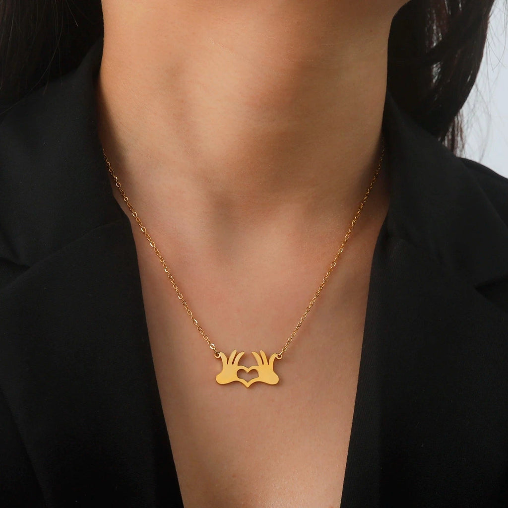 AvelaBond™ Hand Heart Necklace — Subtle Love, Everyday Elegance