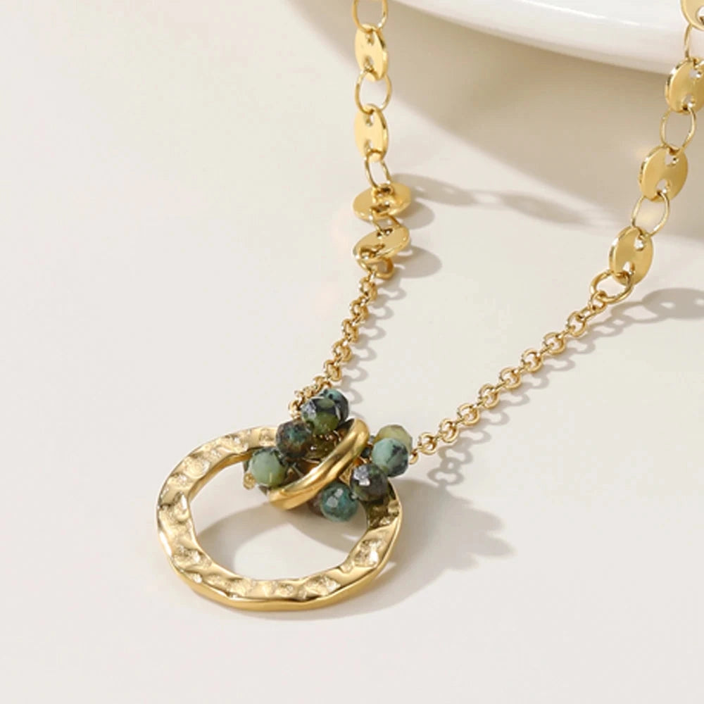 Aurelle™ Gold Circle Pendant — Radiate Refined, Effortless Elegance