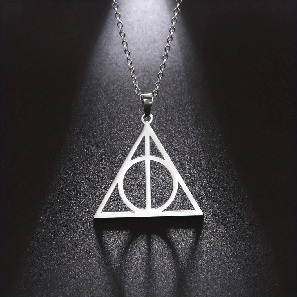 LioraLuxe™ Sterling Silver Deathly Hallows Pendant — Subtle Magic, Classic Shine