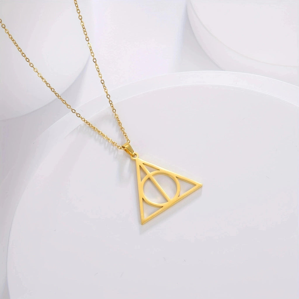 LioraLuxe™ Sterling Silver Deathly Hallows Pendant — Subtle Magic, Classic Shine