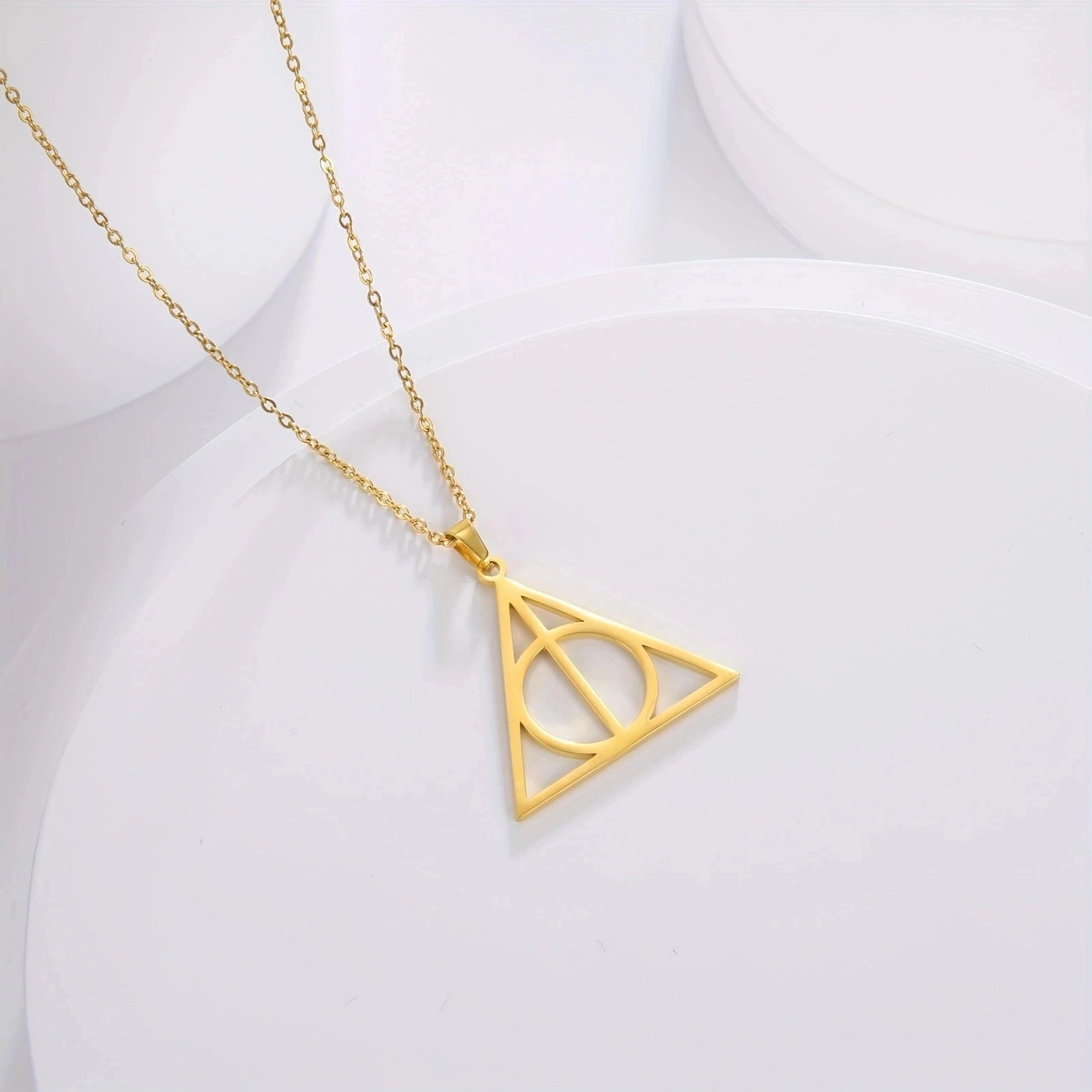 LioraLuxe™ Sterling Silver Deathly Hallows Pendant — Subtle Magic, Classic Shine
