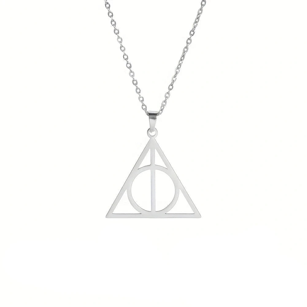 LioraLuxe™ Sterling Silver Deathly Hallows Pendant — Subtle Magic, Classic Shine