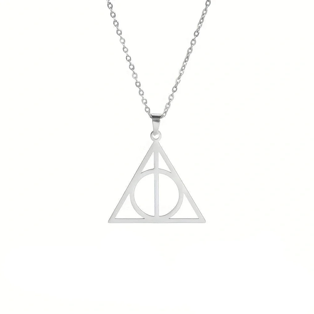 LioraLuxe™ Sterling Silver Deathly Hallows Pendant — Subtle Magic, Classic Shine