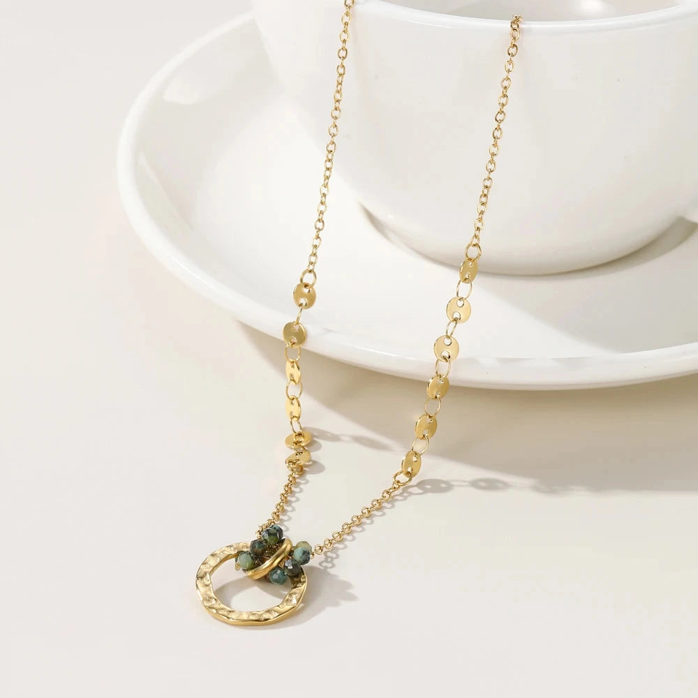 Aurelle™ Gold Circle Pendant — Radiate Refined, Effortless Elegance