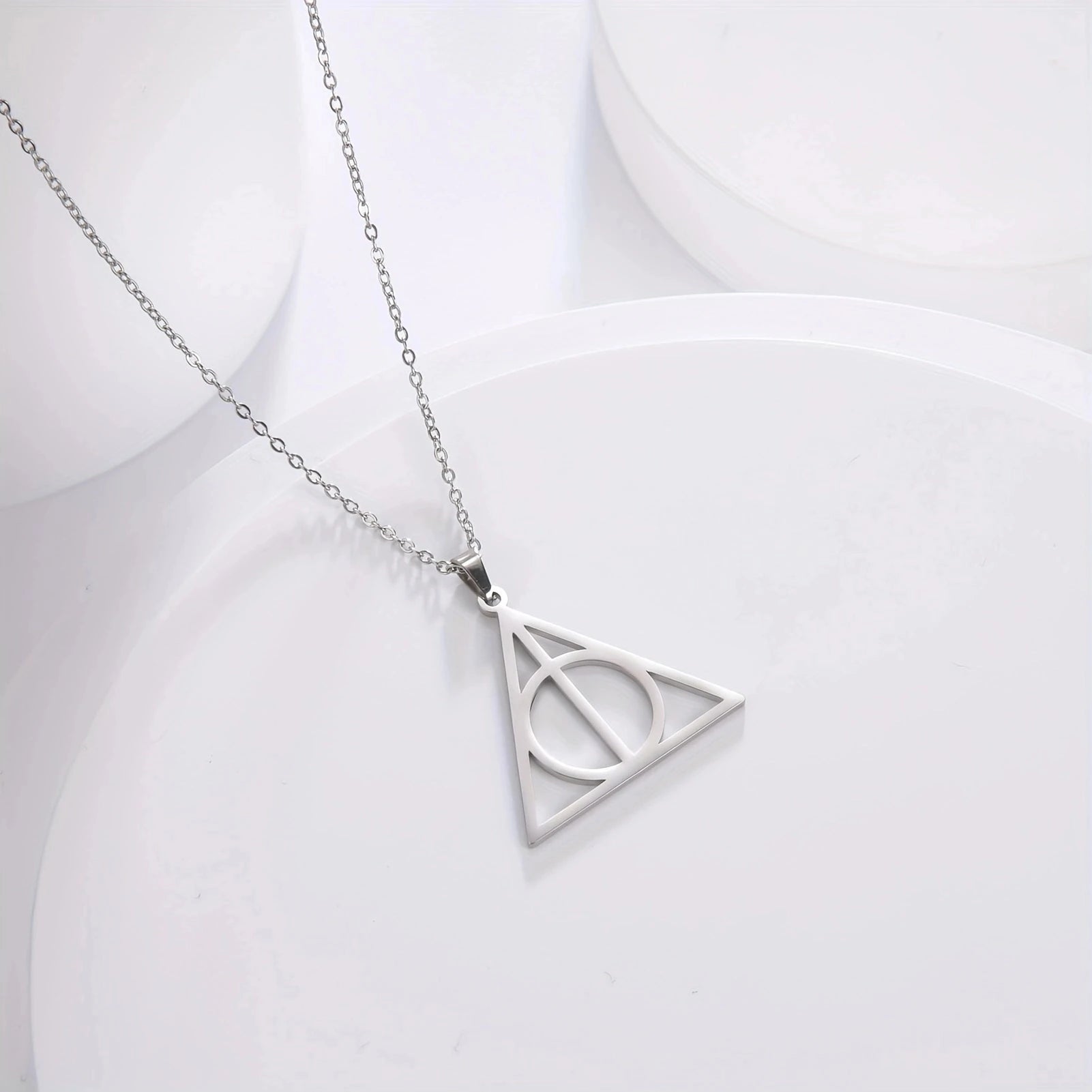 LioraLuxe™ Sterling Silver Deathly Hallows Pendant — Subtle Magic, Classic Shine